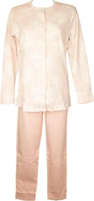 Produktbild von RAGNO Damen-Pyjama, vorne offen, lange Ärmel, warm, für den Winter, Baumwolle, Interlock, lange Hose, Artikel DI85N6, Taglia 50, Cotone 100%