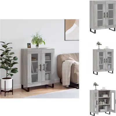 Immagine prodotto di vidaXL Credenza Grigio Sonoma 69,5x34x90 cm Materiale a base di legno - Credenze