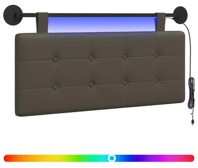 Produktbild von Hängendes Kopfteil Mit LED Licht Grau Kunstleder