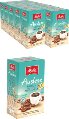 Produktbild von MELITTA Filterkaffee Auslese Medium mit 50% entkoffeiniertem Kaffee 12x500g