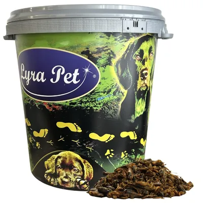 Produktbild von 5 kg Lyra Pet® Heimchen getrocknet in 30 L Tonne