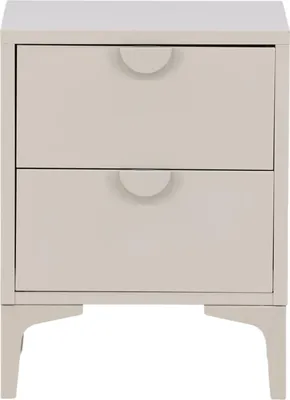 Produktbild von Nachttisch Piring mit 2 Schubladen aus Metall - Beige