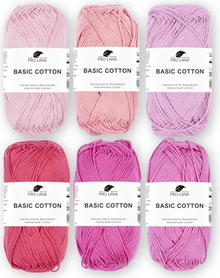 Produktbild von Pink Mix Set - Pro Lana Basic Baumwolle - 100% Baumwolle 6×50g