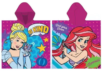 Zdjęcie produktu dla Poncho Disney Princess - 55 x 110 cm - liliowy