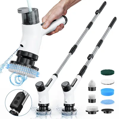 Produktbild von 11-in-1 Elektrische Reinigungsbürste – Kabelloser Duschreiniger mit Rotationsfunktion, 2 einstellbare Geschwindigkeitsstufen, IPX7 wasserdicht
