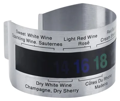 Weinthermometer aus Edelstahl, LCD, 6 cm, 4–24 °C