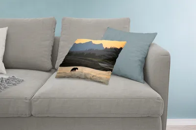Produktbild von MuchoWow® Zierkissen Sofakissen Wohnzimmer Dekokissen 60x40 cm Wald - Bär - Himmel - Kopfkissen - Polster mit Foto