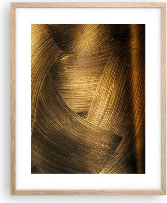Produktbild von Gerahmtes Poster - Rahmen in heller Eiche - Abstraktion Gold Textur - 40x50 cm - Wand Bild - Wanddeko - Wandbilder - Kunstposter - Wandposter - Bilderrahmen - Bilder - Kunstdruck - P2NPA40x50-4477