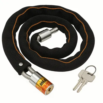 Produktbild von Kettenschloss Faltschloss Kettenschloss Rahmenschloss Fahrradschloss Schlüssel Schloss Fahrrad Halter Länge 80cm Stärke Bügelschloss Radschloss Retoo
