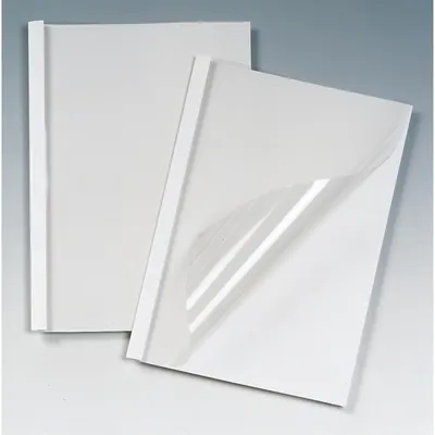 Produktbild von GBC Standard Thermo-Bindemappen 12mm, weiß (100), A4, PVC, Weiß, 110 Blätter, 1,2 cm, 124 mm