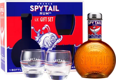 Produktbild von SPYTAIL Rum Cognac Barrel 700ml Geschenkset mit 2 Gläser