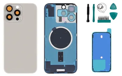 Produktbild von iPhone 16 Pro Max Backcover Titan Natur - Set