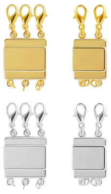 Kettenverlängerung 4 Stück, magnetische Verschlüsse, Silber & Gold, zum Basteln