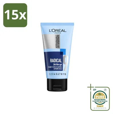 Immagine prodotto di 15 x L'Oréal Paris Studio Line Radical 24H Gel Super Forte 150 ml - Confezione da 15 pezzi