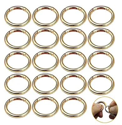 20 runde Karabinerhaken, 33 mm, gold, Zinklegierung