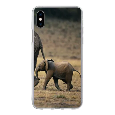 Produktbild von MuchoWow® Handyhülle Schutzhülle Hülle für iPhone Xs Elefant - Tiere - Savanne - Natur Silikon Softcase Handy Hülle - Handytasche