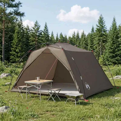 Produktbild von Möbel Tunnelzelt Braun und Grau 4-Personen - Campingzelte CC2128