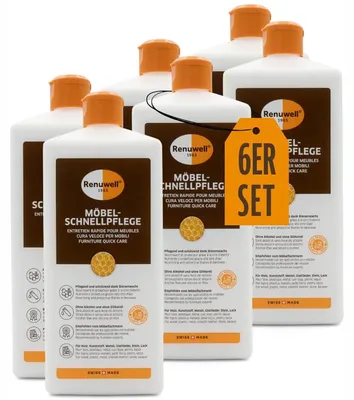 Produktbild von Renuwell Möbel-Schnellpflege Bienenwachs Holzpflegemittel 6 x 1 Liter