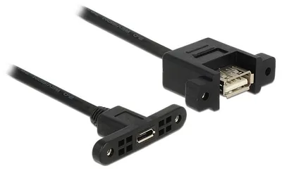 Produktbild von DeLOCK 1m, USB2.0 Micro-B/USB2.0-A, 1 m, USB A, Micro-USB B, USB 2.0, Weiblich/Weiblich, Schwarz