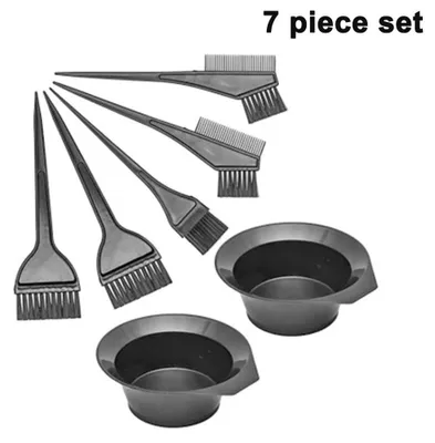 Produktbild von Haarfärbekit 7-teilig, Schwarzes Haarfärbe-Set Mit Mischschale Und Pinseln, Für Salon Und Zu Hause