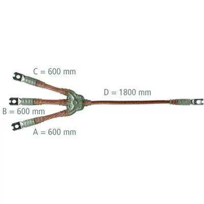 Produktbild von Dehn Erdungs- und Kurzschließseil 3-polig 150mm² mit aufgepressten Kabelschuhen V11E77B