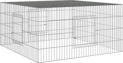 Produktbild von vidaXL Kaninchenkäfig 110x110x55 cm Verzinktes Eisen