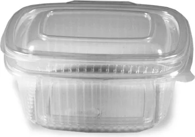 Produktbild von 250x Feinkostbecher klar mit angehängtem Deckel 500 ml PP