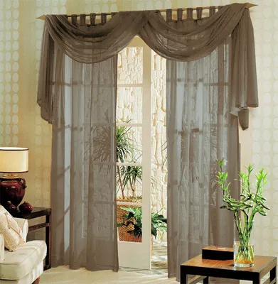 Produktbild von Voile komplett GARDINEN SET 3tlg., Nougat, 60999