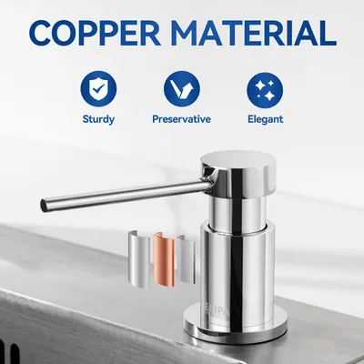 Produktbild von 300ml Edelstahl Seifenspender Einbau Spülmittelspender Waschbecken Lotionspender Küche Zubehör Set mit 360° Rotation Pump,Chrom