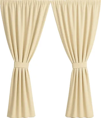 Produktbild von Gartenvorhang 2 Stück 155x240cm, Garten Vorhang Beige, wasserdichter Außenvorhang, Balkon Vorhang, Außenvorhang, Terrasse Vorhang