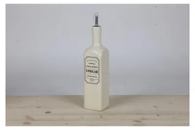Produktbild von Essigflasche KITCHEN aus Keramik 600 ml – Öl- & Essigflasche mit Ausgießer und dekorativem Aufdruck