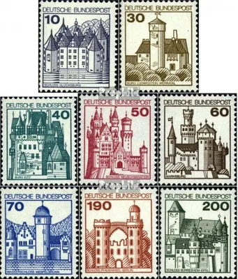 Produktbild von Briefmarken BRD (BR.Deutschland) 1977 Mi 913A I R-920A I R mit Zählnummer (kompl.Ausg.) postfrisch Burgen und Schlösser