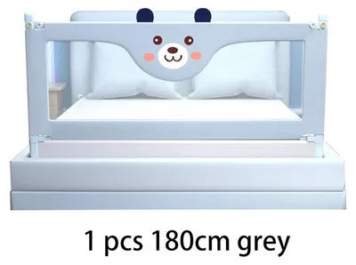 Image de Barrières de lit pour enfants - Barrières de protection réglables - 1,8 m - Gris - Pliables - Lavables - Tissu Oxford 300D - Protection contre les chutes