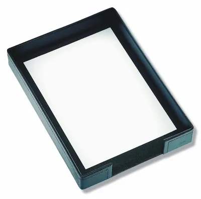 Produktbild von LÄUFER Briefkorb Leder schwarz Scala 255x55x350 mm für DIN A4