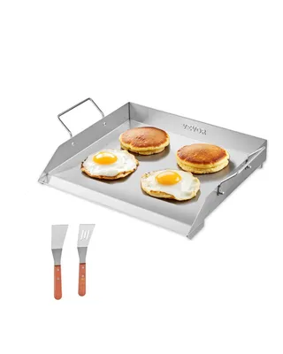 Produktbild von VEVOR Grillpfanne Grillpfanne aus Edelstahl, Universal-Rechteckpfanne (448 x 370 mm) zum Grillen von Teppanyaki, Haushaltskochgeschirr mit Griffen