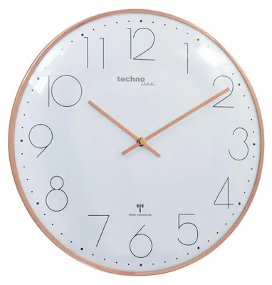 Obrázek produktu pro Technoline WT 8235, Zeď, Hodiny, Kruh, Růžové zlato, Kov, Klasický