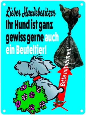 Produktbild von Kein Hundeklo Metallschild in 15x20 cm mit lustiger Illustration und Spruch in