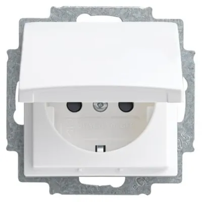 Immagine prodotto di Busch-Jaeger 20 EUKB-914 Presa di corrente con coperchio incernierato + protezione tattile avanzata Balance SI bianco alpino