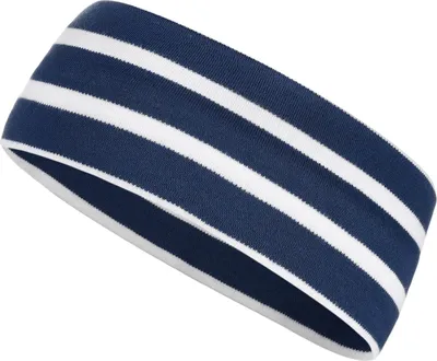 Produktbild von modAS Uni Stirnband Maritim für Erwachsene - Ohrwärmer zweilagig aus Baumwolle in Blaumelange-Weiß Größe 3 - bis 60 cm Kopfumfang (Erwachsene)