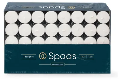 Productafbeelding van Spaas Kaarsen 0351002.000, Rond, Wit, 6 uur brandduur, 120 stuks