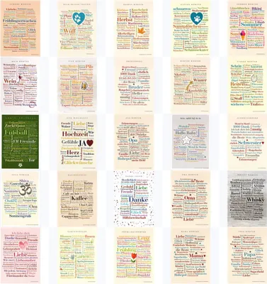 Produktbild von Postkarte Deine Wörter "Komplett-Set "Deine Wörter""