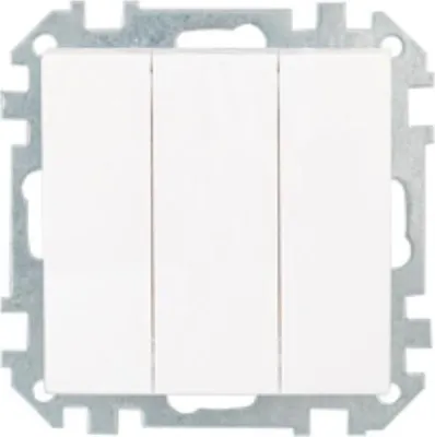 Produktbild von Dreifach Lichtschalter (Ohne Rahmen) Unterputz 10A Premium serie STILE Weiß