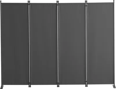 Productafbeelding van Ruimtescheiding, 4-delig, inklapbaar, privacy scherm, stoffen wand, grijs, voor kantoor