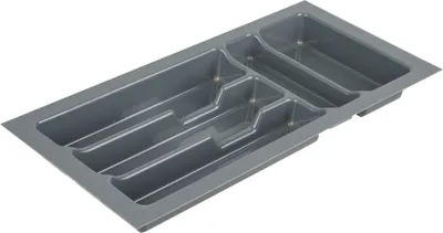 Universal Besteckeinsatz für Schubladen 30 cm - Zuschneidbar - Schubladeneinsatz Besteckkasten : Silber-Grau : 23 x 49 cm für 30 cm Schubladen