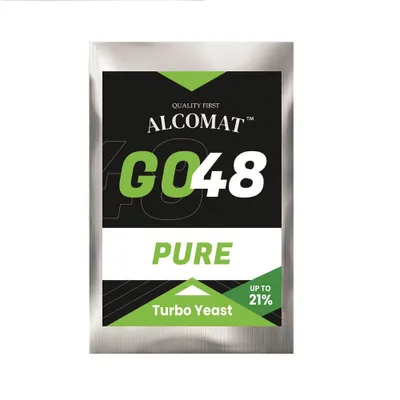 Produktbild von Alcomat GO 48 PURE Turbo Hefe | Vitaminen und Mikronährstoffen | Alkohol Brennhefe | Gärhefe Hefe | auf 25 Liter, 1 Stück