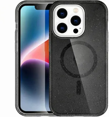Zdjęcie produktu dla imoshion Sparkle Backcover z MagSafe dla Apple iPhone 14 Pro - Glitter Black