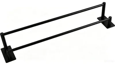 Image de Porte-serviettes de 80 cm, sans perçage, adhésif, noir mat