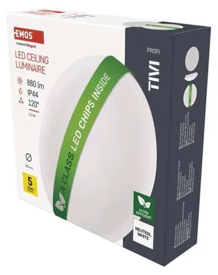 Productafbeelding van EMOS LED inbouwspot TIVI, rond, wit, 5,5W, IP44, trale wit, ZM3405