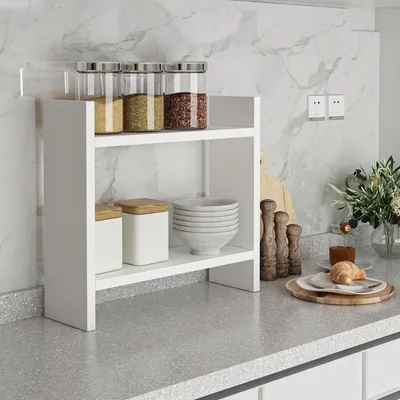 Immagine prodotto di Morfasso - Mensola, 34x10x30h cm Bianco, 2 Ripiani