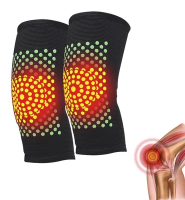 Imagen del producto de Rodilleras autocalentables, diseño ergonómico, 1 par, para terapia con calor